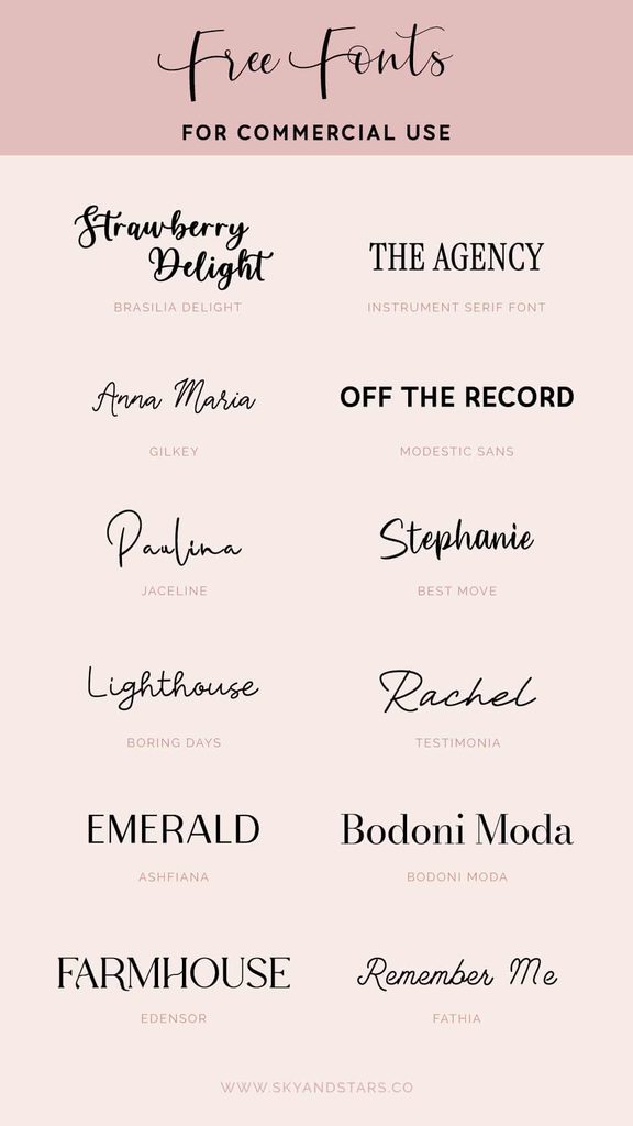 Free fonts for commercial use