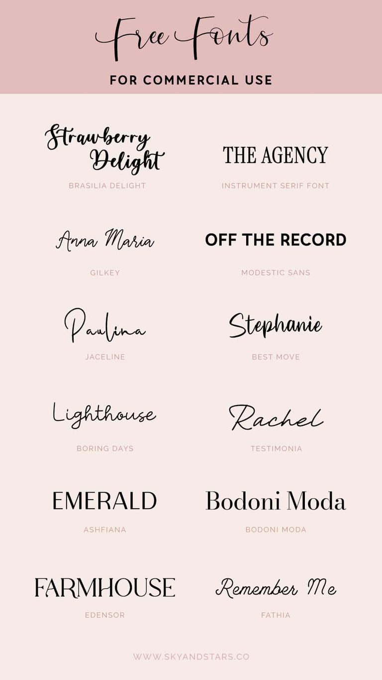Free Fonts to use For Commercial Use