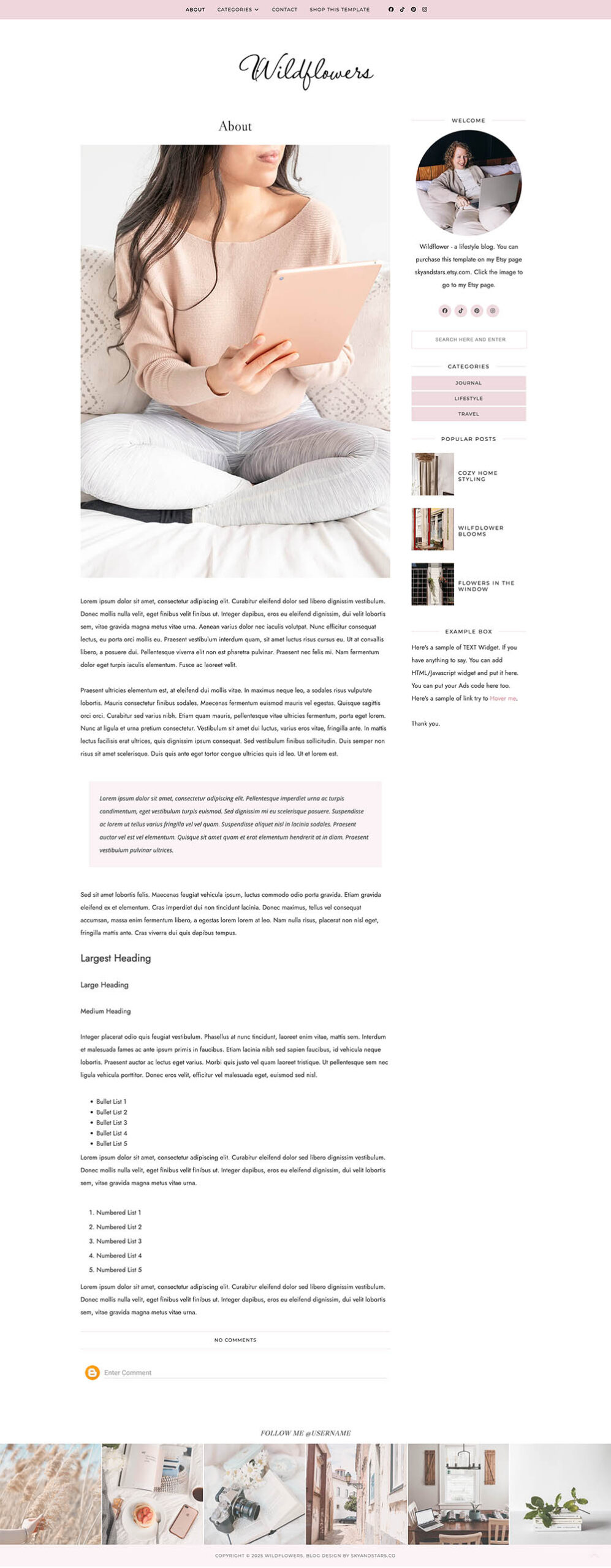 Wildflower Blogger Template - Image 2